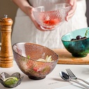 بولة اكليريك منقرش شفاف بحواف جولد لتقديم و حمل السلطة و الفاكهه علي السفرة للضيوف بشكل شيك