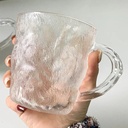 مج زجاج شفاف صخري بيد لشرب و تقديم العصائر و المشروبات الساخنة