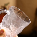 مج زجاج شفاف صخري بيد لشرب و تقديم العصائر و المشروبات الساخنة