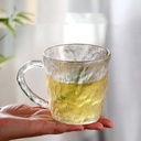 مج زجاج شفاف صخري بيد لشرب و تقديم العصائر و المشروبات الساخنة