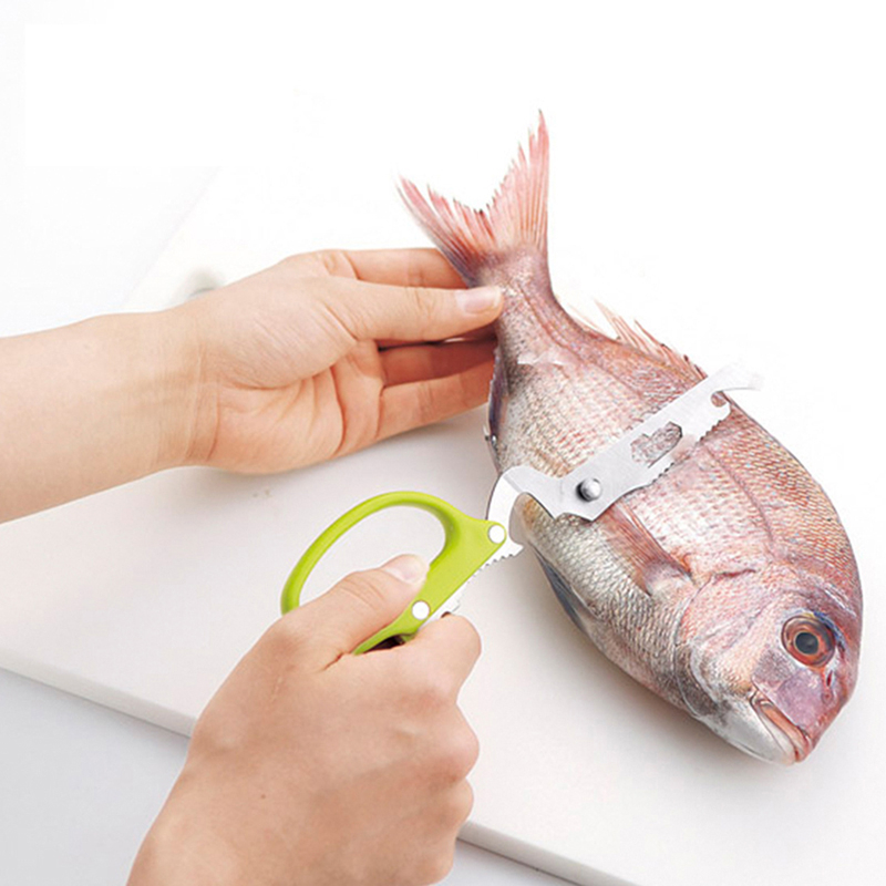 مقص وقشارة وكسارة بندق وفاتح للزجاجات والعلب ومفك استانليس ستيل غير قابل للصدأ