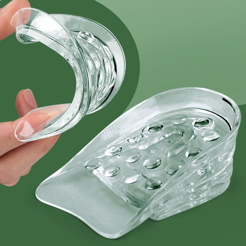 طقم كعب سيليكون 6 قطع لراحة القدم وزيادة الطول 4 سم بديل للكعب