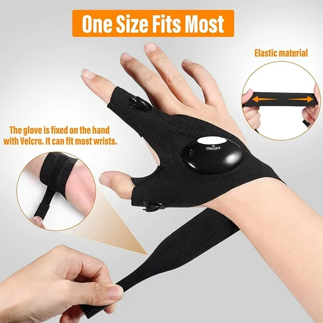 جوانتي مصباح ليد بدون أصابع للفنين ورحلات الصيد والتخيم وركوب الدراجات وتسلق الجبال