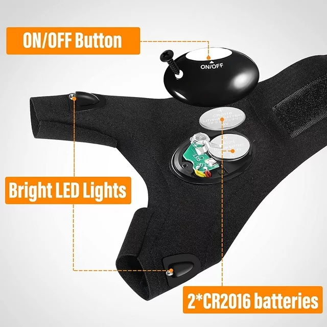 جوانتي مصباح ليد بدون أصابع للفنين ورحلات الصيد والتخيم وركوب الدراجات وتسلق الجبال