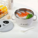 حلة باندا للنودلز والشوربة والملوخية من الإستانليس والبلاستيك لحفظ حرارة الطعام بيد