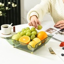 صينية اكليريك عسلي شفاف لحمل وتقديم الفواكه والخضروات للضيوف بشكل شيك بيد لسهولة الحمل