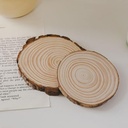 كوستر خشب طبيعي 6 قطع دائري لحمل الاطباق و الحلل و الاكواب للسفرة و المطبخ