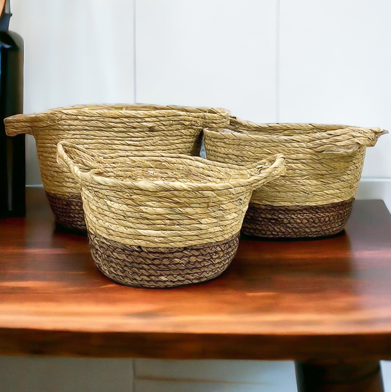 ka1374 طقم سبت خوص بيدين 3قطع