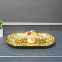 صينية جولد شيك لتقديم الفواكه والشوكولاته والكحك والبيتي فور للضيوف بشكل شيك