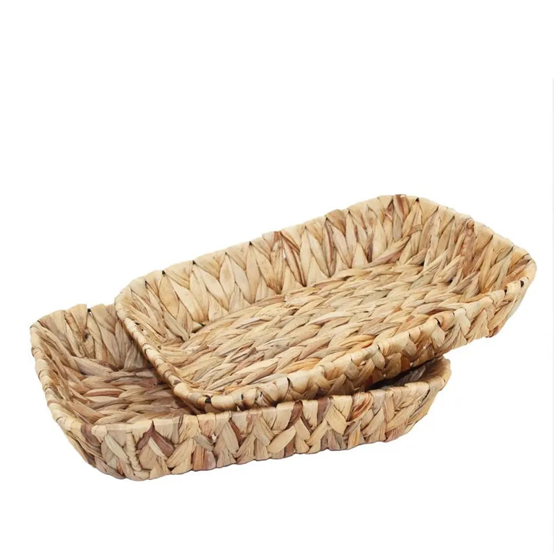 طقم باسكت خوص 3 قطع بمقاسات مختلفة لحمل وتنظيم ادوات العناية بالبشرة والشعر وقطع الديكور