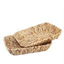 طقم باسكت خوص 3 قطع بمقاسات مختلفة لحمل وتنظيم ادوات العناية بالبشرة والشعر وقطع الديكور