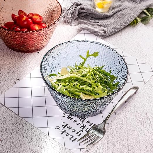 طقم اطباق اكليريك 3 قطع بمقاسات مختلفة بحواف جولد لحمل وتقديم السلطات والفواكه بشكل شيك علي السفرة