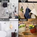 طقم هوك 5 قطع علي شكل حرف s من المعدن القوي لحمل و تنظيم ادوات المطبخ و الفوط و الملابس