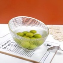 طقم اطباق اكليريك شفاف 3 قطع بمقاسات مختلفة بحواف جولد لحمل وتقديم السلطات والفواكه بشكل شيك علي السفرة