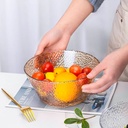 طقم اطباق اكليريك 3 قطع بمقاسات مختلفة بحواف جولد لحمل وتقديم السلطات والفواكه بشكل شيك لضيوفك