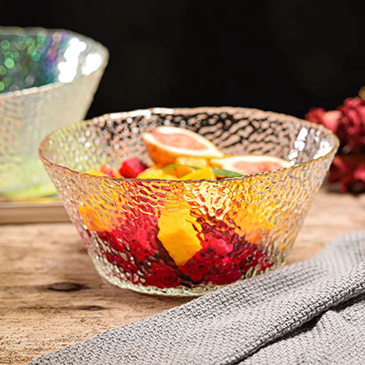 طقم اطباق اكليريك 3 قطع بمقاسات مختلفة بحواف جولد لحمل وتقديم السلطات والفواكه بشكل شيك لضيوفك