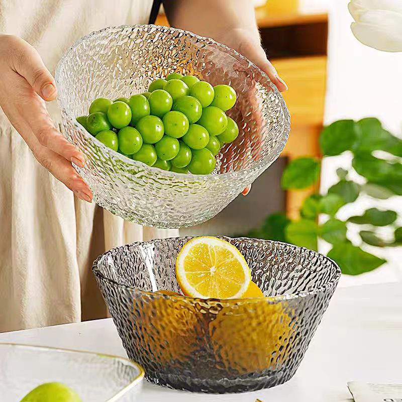 طقم اطباق اكليريك 3 قطع بمقاسات مختلفة بحواف جولد لحمل وتقديم السلطات والفواكه بشكل شيك لضيوفك