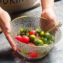 طقم اطباق اكليريك 3 قطع بمقاسات مختلفة بحواف جولد لحمل وتقديم السلطات والفواكه بشكل شيك لضيوفك