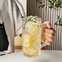 طقم كوبايات قطعتين 500 ملي لشرب وتقديم المياه والعصائر والمشروبات الغازية زجاج مزين بحواف جولد بيد