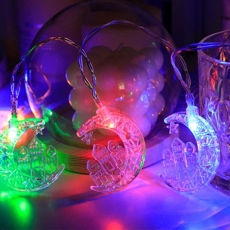 فرع زينة مضئ 3 متر شكل هلال ومسجد لأستقبال ليالي رمضان