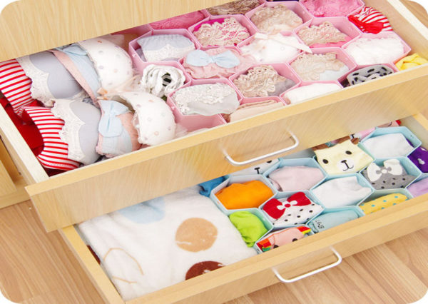 منظم ادراج خلية النحل متعدد الاستخدام لتقسيم الدرج