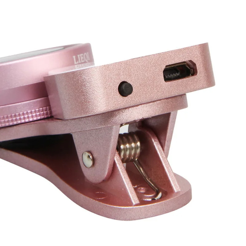 عدسة ماكرو لزوم كاميرة الموبايل قابلة للتعديل بمشبك مزودة بفلاش لتصوير اكثر احترافية