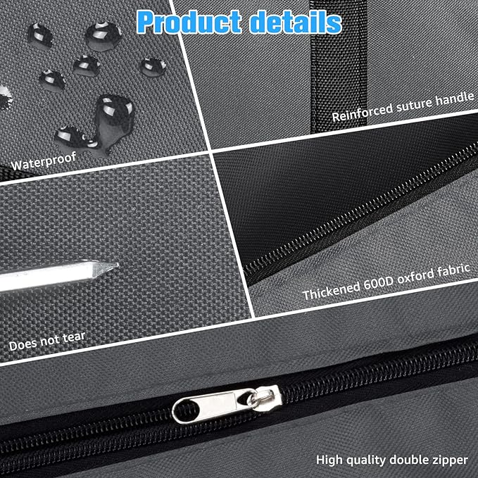 شنطة تخزين جامبو تحمل حتي 100 لتر وتربروف للملابس والبطاطين والوسائد وألعاب الأطفال بسوستة ويد قابلة للطي