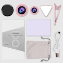 عدسة ماكرو لزوم كاميرة الموبايل قابلة للتعديل بمشبك مزودة بفلاش لتصوير اكثر احترافية