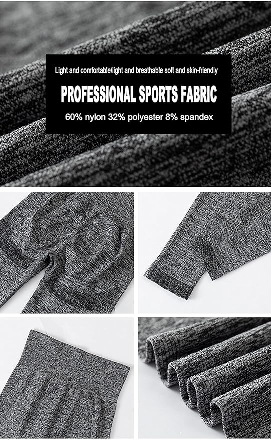 طقم رياضي قطن ليكرا بنطلون  وتوب بدون خياطة لليوجا والجيم