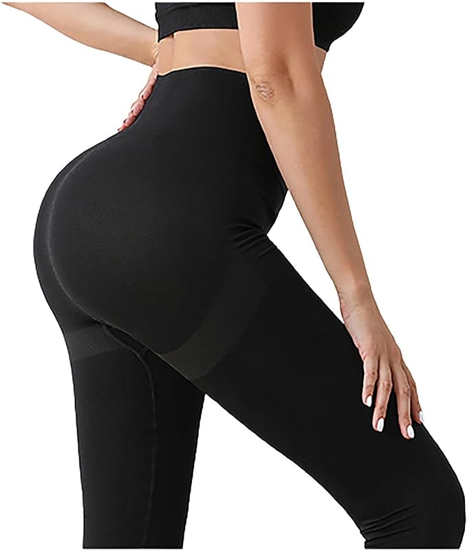 طقم رياضي قطن ليكرا بنطلون  وتوب بدون خياطة لليوجا والجيم