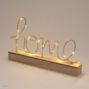 استاند خشب كلمة هوم مضئ يعمل بالبطارية لغرفة النوم و المعيشة و لتغير ديكور المنزل 