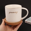 طقم كوستر ميني قطعتين فلين لحمل الاكواب و الشموع و للديكور10سم