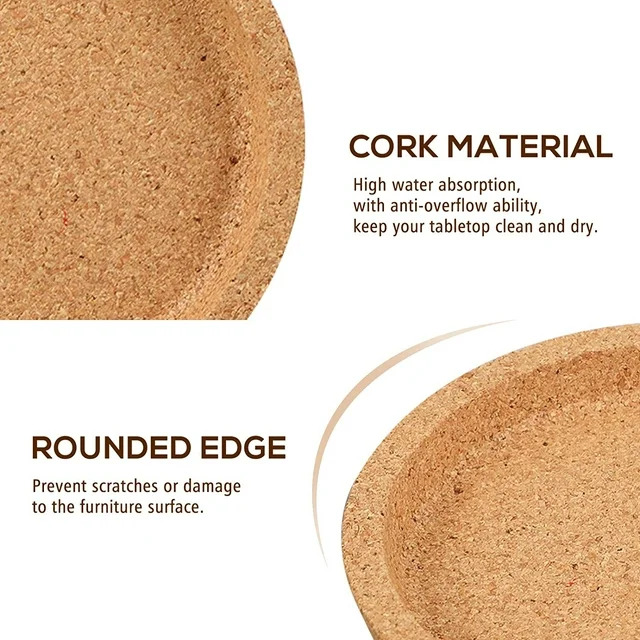 طقم كوستر ميني قطعتين فلين لحمل الاكواب و الشموع و للديكور10سم