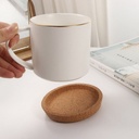 طقم كوستر ميني قطعتين فلين لحمل الاكواب و الشموع و للديكور10سم