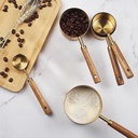 طقم اكواب ميعيارية  5 قطع لقياس مقادير القهوة والدقيق والتوابل ستاليس ستيل جولد غير قابل للصدأ