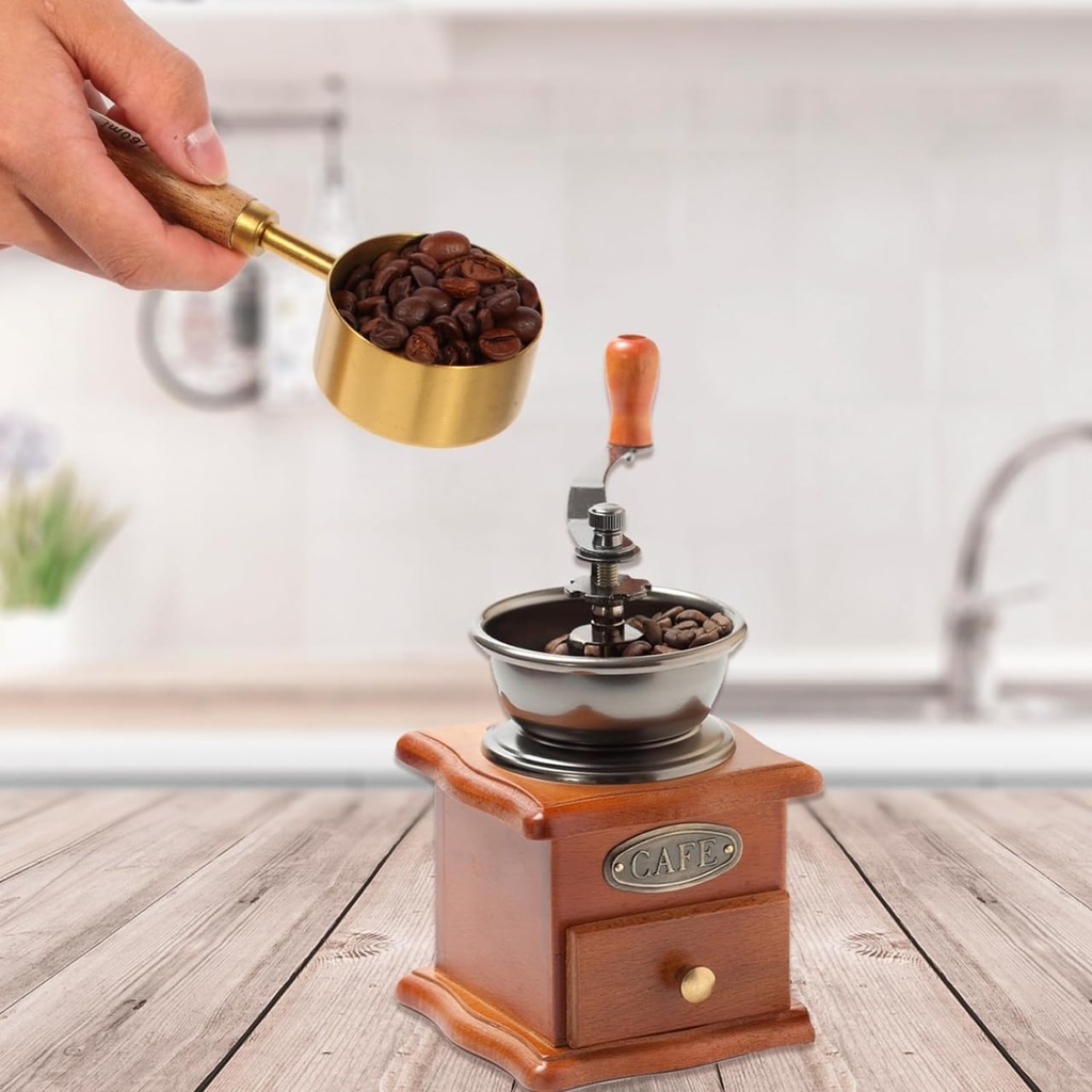 طقم اكواب ميعيارية  5 قطع لقياس مقادير القهوة والدقيق والتوابل ستاليس ستيل جولد غير قابل للصدأ