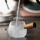 كوب شوت اسبريسو 150 ملي من الزجاج بيد خشب