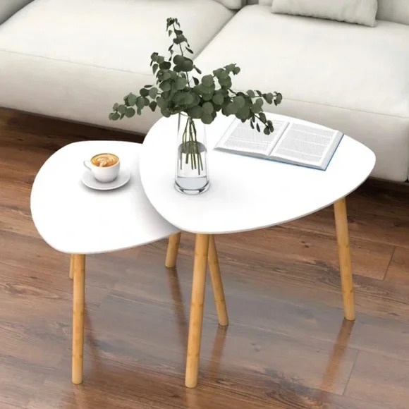 طقم ترابيزات مودرن خشب قطعتين للركنة لتجديد ديكور منزلك