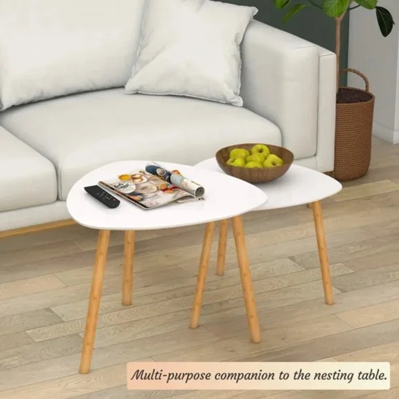 طقم ترابيزات مودرن خشب قطعتين للركنة لتجديد ديكور منزلك