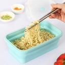 طقم علب سيليكون 4 قطع بمقاسات مختلفة قابلة للطي لحفظ الطعام طازج بغطاء محكم الغلق