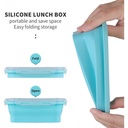طقم علب سيليكون 4 قطع بمقاسات مختلفة قابلة للطي لحفظ الطعام طازج بغطاء محكم الغلق