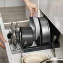 حامل و منظم 7 خانات لاغطية الحلل و الحلل و الواح التقطيع قابلة للطي لتوفير مساحة