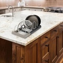 حامل ومنظم للحل والطاسات وللأغطية7 خانات قابل للفرد من البلاستيك والمعدن