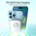 باور بانك مغناطيسي 6000 ملي امبير مزود بفتحة لمسكه بسهولة و وصله يو اس بي