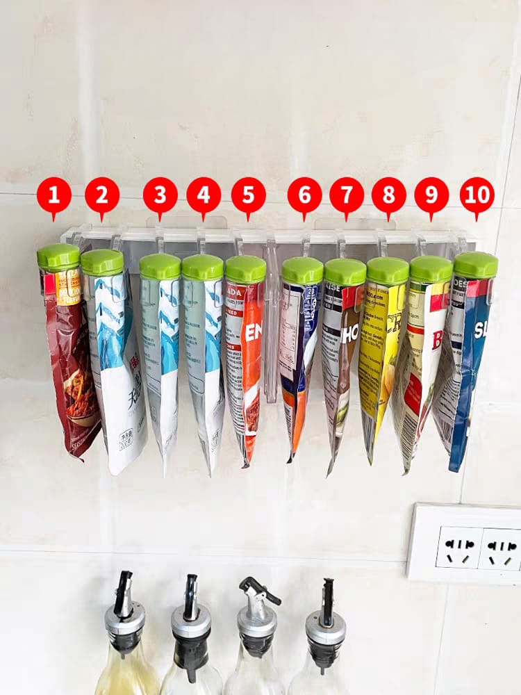 حامل ومنظم اكياس توابل 10 قطع ذاتي اللصق علي الحائط او داخل التلاجة للحفاظ علي الطعام من الرطوبة والتخزين