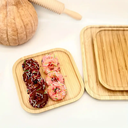 طقم صواني خشب 3 قطع لحمل و تقديم الشاي والقهوة والحلويات والفاكهة