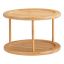 صينية خشب دوارة 2 دور لتنظيم وترتيب أدوات المطبخ والحمام والميك اب