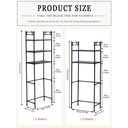 استاند 3 دور منظم وحامل لادوات الحمام فوق التواليت بهوكات لحمل وتعليق الليف والفوط