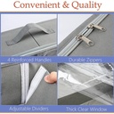 منظم ملابس بيد وتربروف مقسم 10 خانات بغطاء شفاف لسهولة الرؤية للبناطيل والتيشرتات والاحذاية