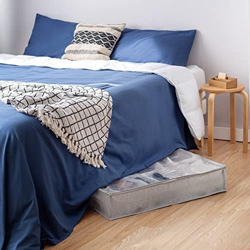 منظم ملابس بيد وتربروف مقسم 10 خانات بغطاء شفاف لسهولة الرؤية للبناطيل والتيشرتات والاحذاية